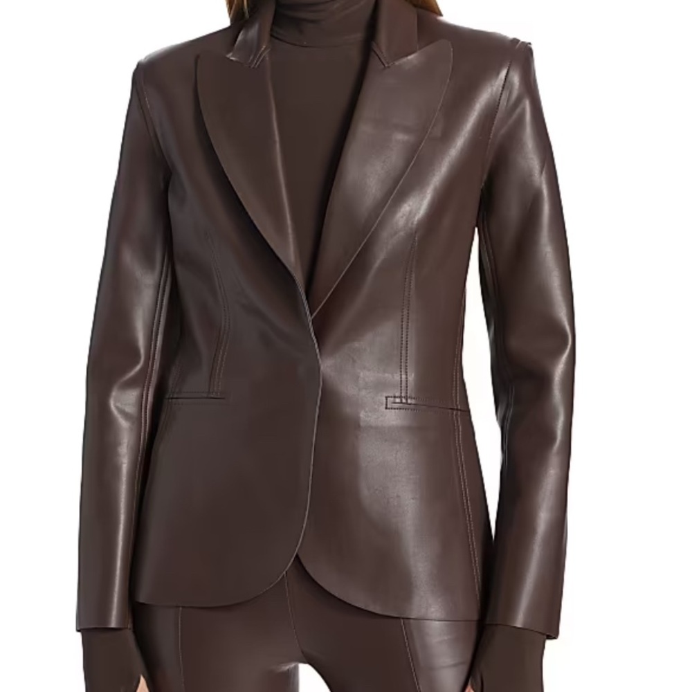 Norma Kamali Vegan Leather Women's Blazer